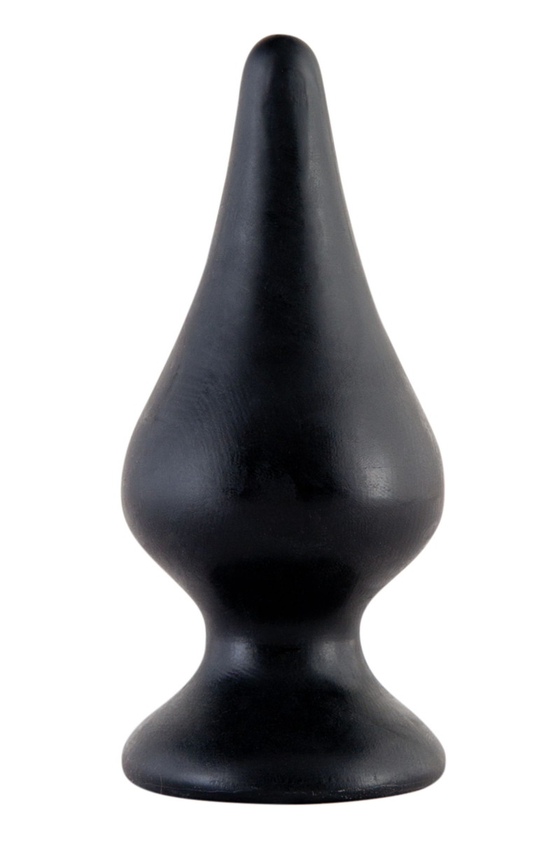 Анальная втулка на присоске, силикон, черная, 11х4 см