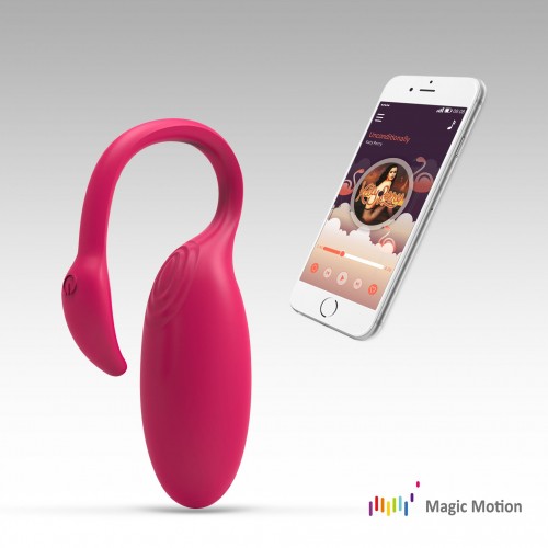 НОВИНКА! Умный смарт-вибратор FLAMINGO MAGIC MOTION  для пары (с управлением через мобильное приложение), силикон, розовый, 7,5х3 см