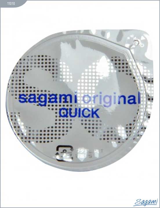 Презервативы полиуретановые   SAGAMI QUICK ORIGINAL с лентой для быстрого одевания, 1 шт. 