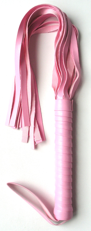 Плетка малая Notabu BDSM, искусственная кожа, розовая, 50 см