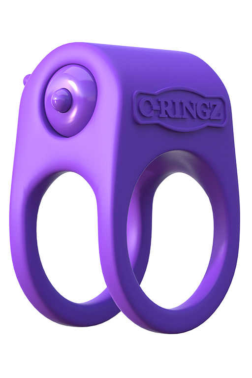  Эрекционное кольцо SILICONE DUO-RUNG  двойного  сжатия, с вибрацией, силикон, фиолетовое