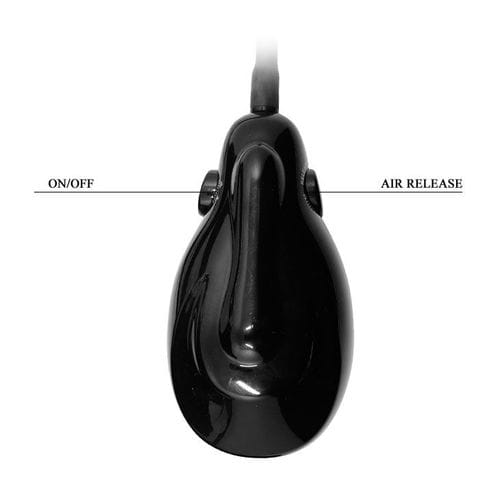 Надувной страпон INFLATING BARON с вибрацией,  черный, 15х4,5 см