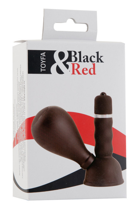 Вибромассажер для сосков BLACK & RED BY с грушей, ABS-пластик, черный, 8,2 см