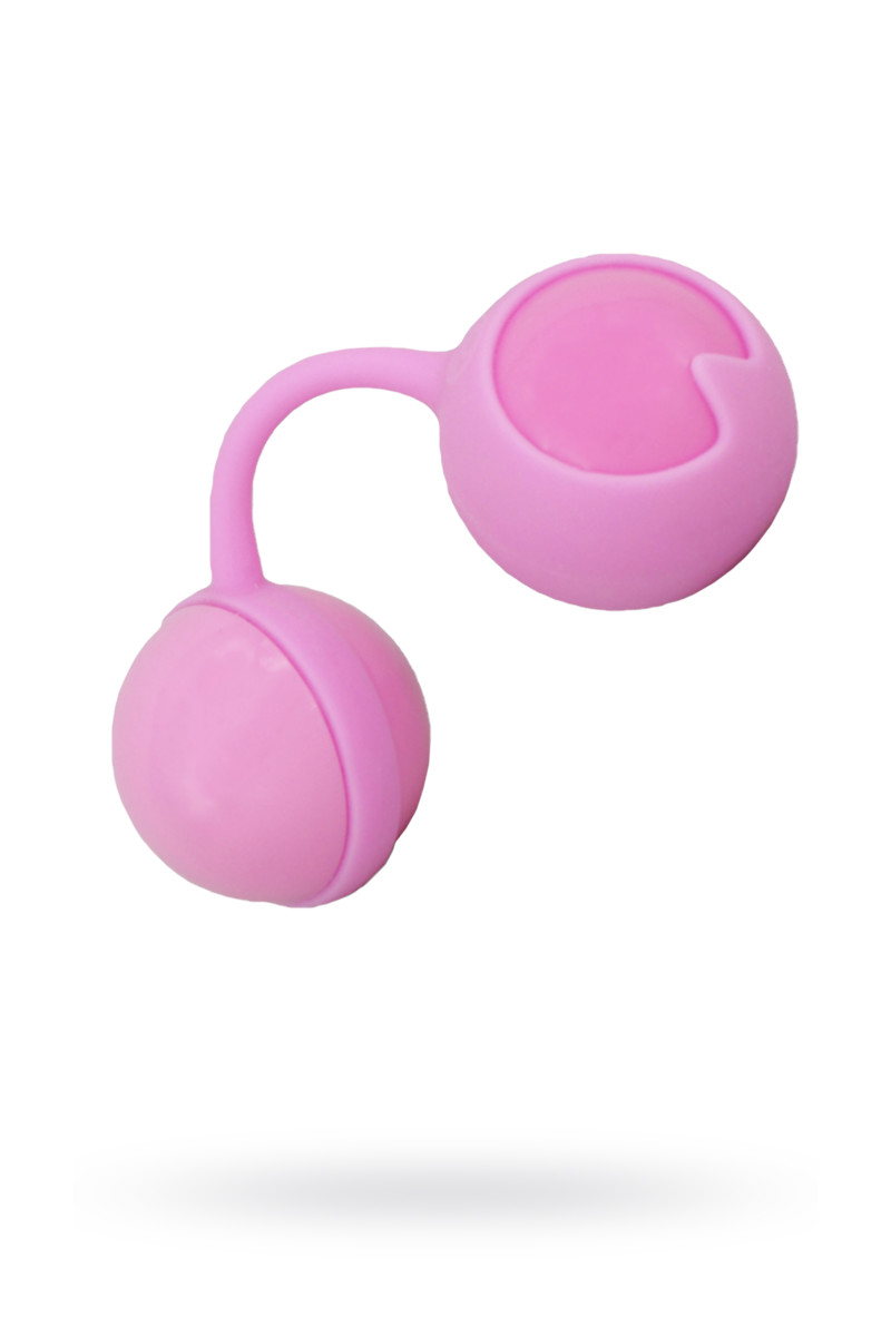 Розовые вагинальные шарики BELL BALLS от SEVEN CREATIONS с вибрацией, силикон+АВС-пластик,  3,5 см