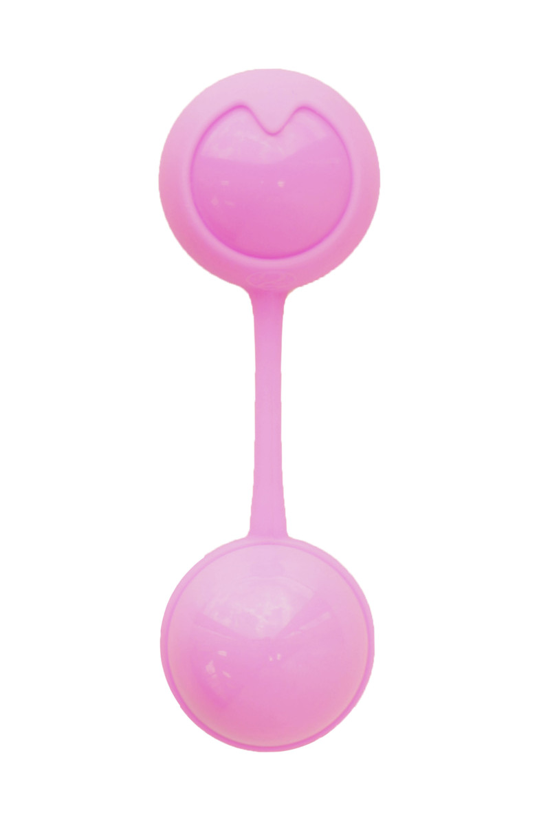 Розовые вагинальные шарики BELL BALLS от SEVEN CREATIONS с вибрацией, силикон+АВС-пластик,  3,5 см