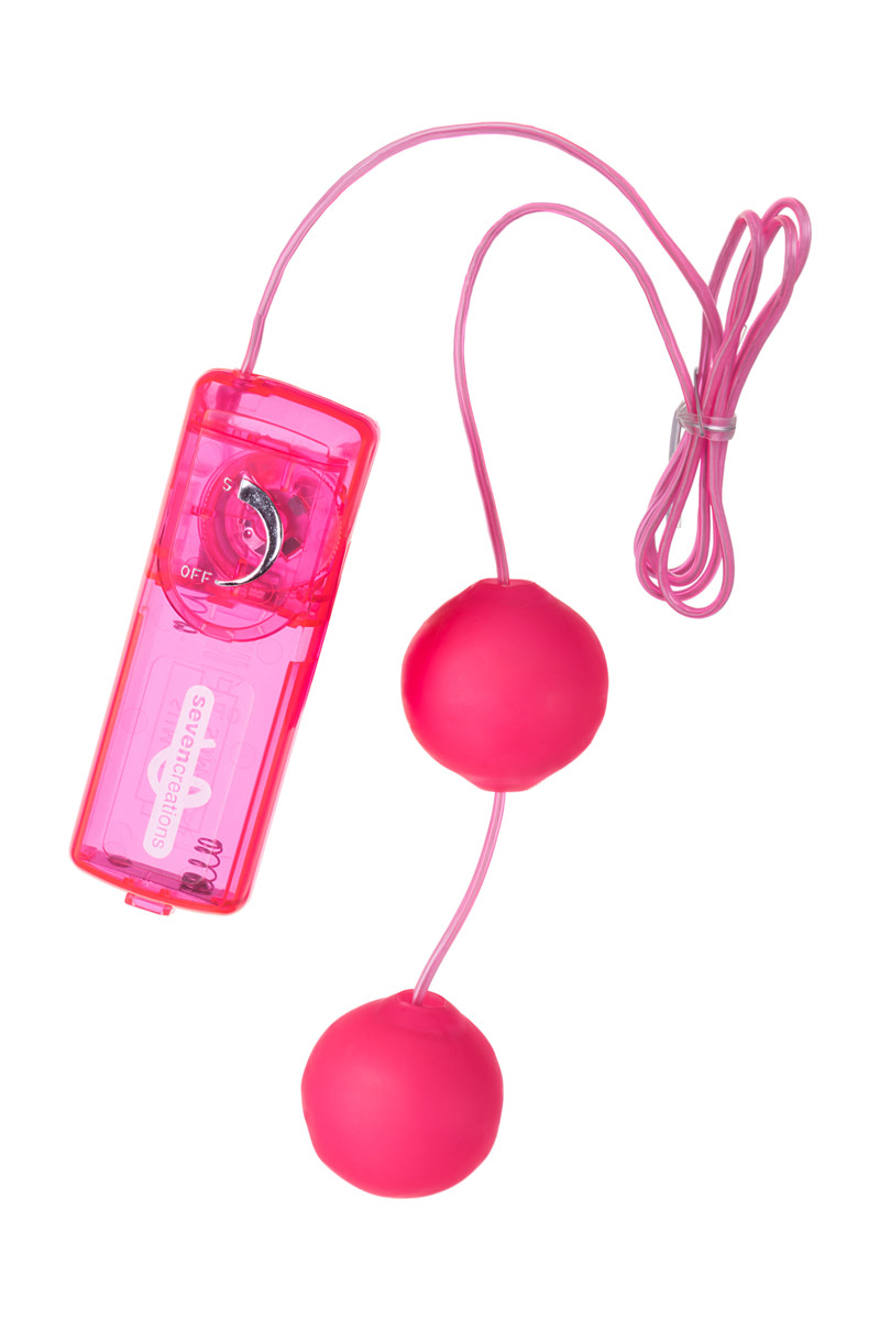 АКЦИЯ! Вагинальные шарики DREAM TOYSС с вибрацией,  выносной пульт, ABS-пластик, розовые, 3,6 см 