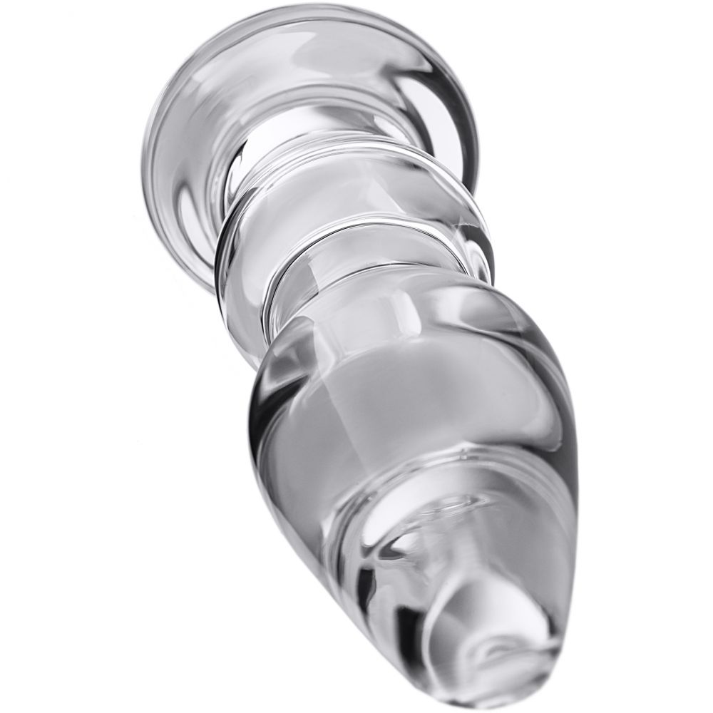 Анальная втулка,  SEXUS GLASS прозрачная, 17(10,5)х3,5 см