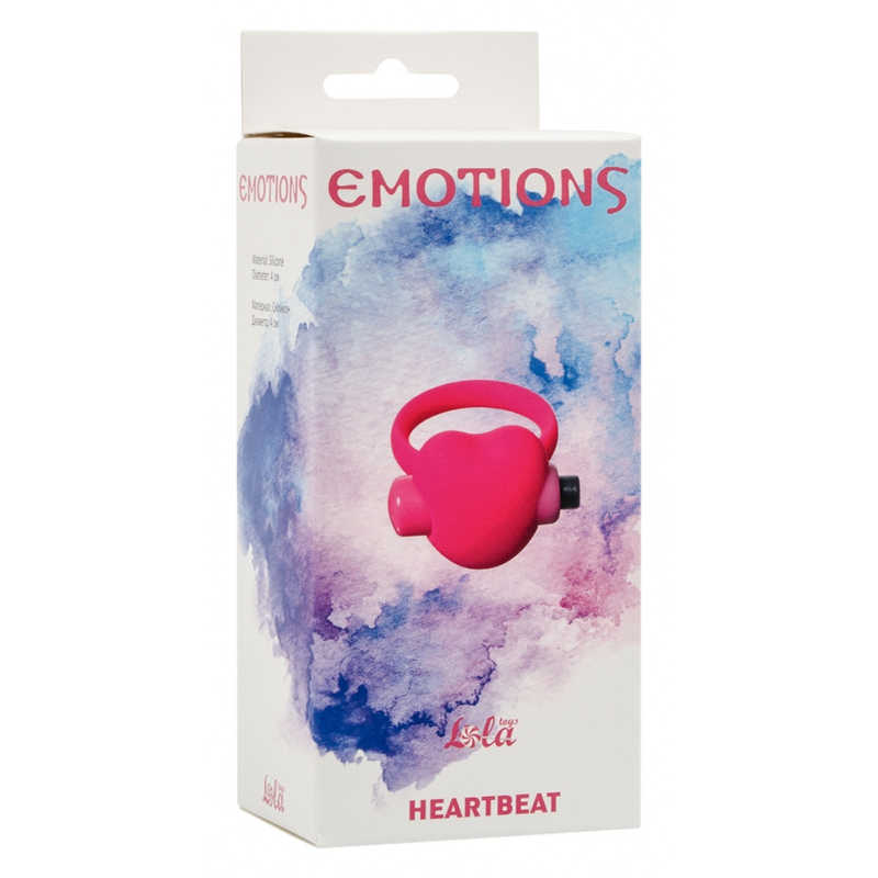 Эрекционное виброколечко-сердечко  EMOTIONS HEARTBEAT PINK, силикон, розовое, 5,7х4 см 