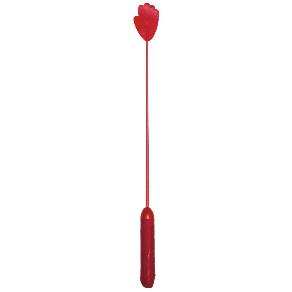 Стек с ручкой-фаллосом, натуральный латекс, полимер, цвет красный, 45 см