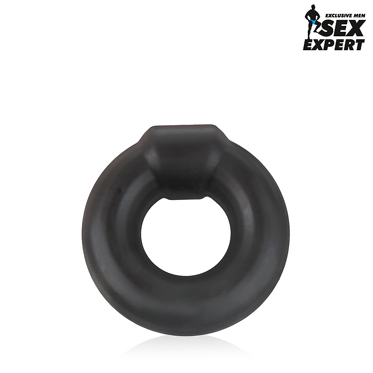 Эрекционное кольцо, плотное,  толстое, силиконовое, цвет - черный, длина  5 см 