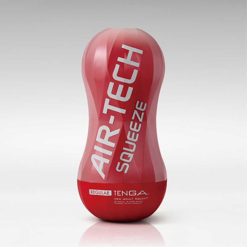Многоразовый мастурбатор TENGA AIR-TECH SQUEEZE REGULAR с вакуумным эффектом, красный, 17х8 см