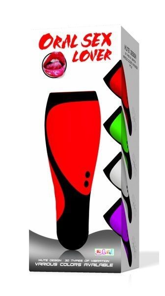 Многофункциональный мастурбатор в тубе ORAL SEX LOVER с вибрацией, имитация орального секса, 30 режимов, фиолетовый с черным, 21,8х8 см