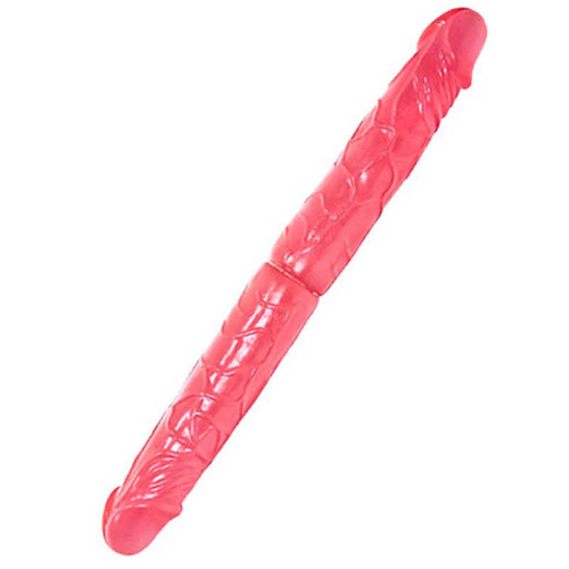 Фаллоимитатор двойной Eroticon DOUBLE DONG, гелевый, розовый,  38 х 4 см 
