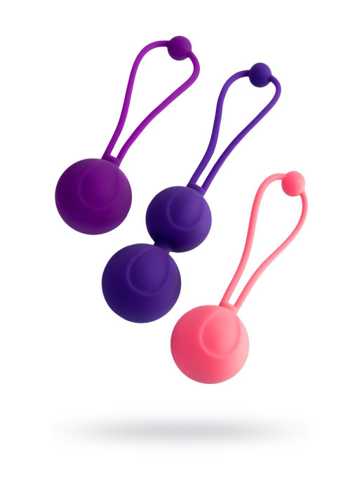   Набор вагинальных шариков L EROINA BY TOYFA BLOOM силикон, фиолетово-персиковый,d 3,1/3,1/2,6-3 см