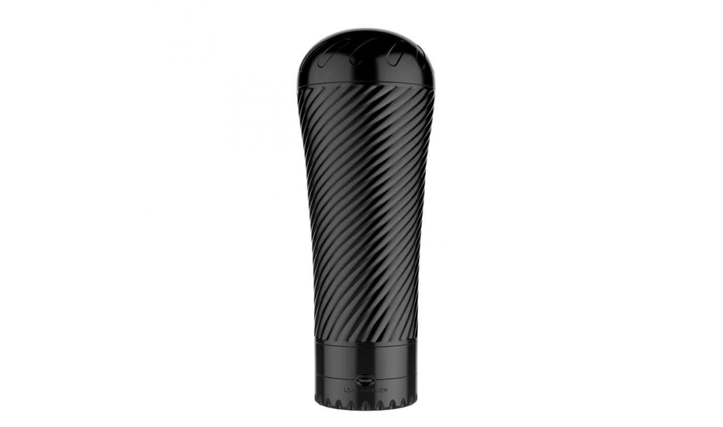 Мастурбатор-Ротик PINK LADY в колбе, с вибрацией,  цвет колбы - черный, 23х8,6 см  