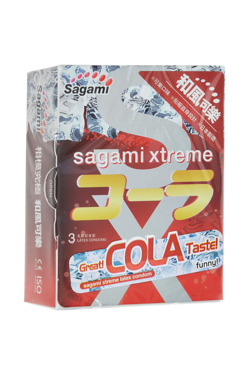 Ультратонкие ароматизированные презервативы SAGAMI XTREME COLA, 3 шт.