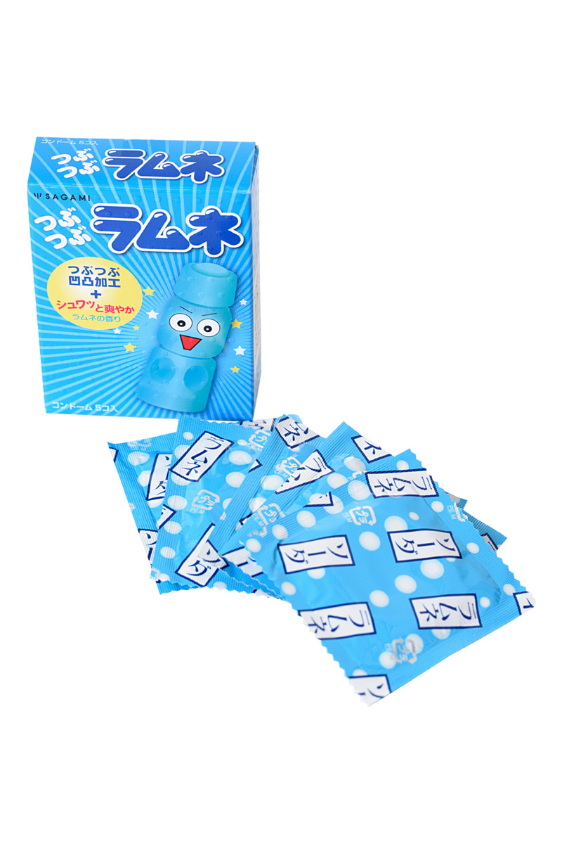 Ароматизированные  презервативы  SAGAMI  LEMONADE точечная структура, аромат лимонада, 5 шт. 