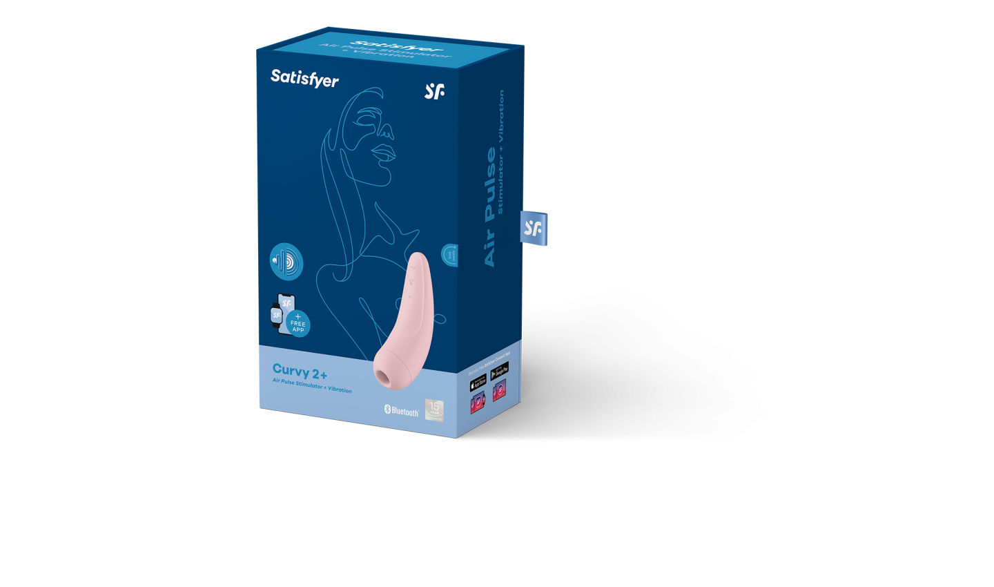 Вибро-вакуумно-волновой стимулятор SATISFYER CURVY 2+ с возможностью управления через приложение, силикон, АБС-пластик, розовый, 13,5 см