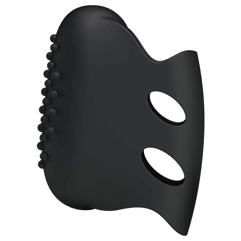 Насадка на палец STEWARD с вибрацией, силикон, черная, 4,5 см BI-014438