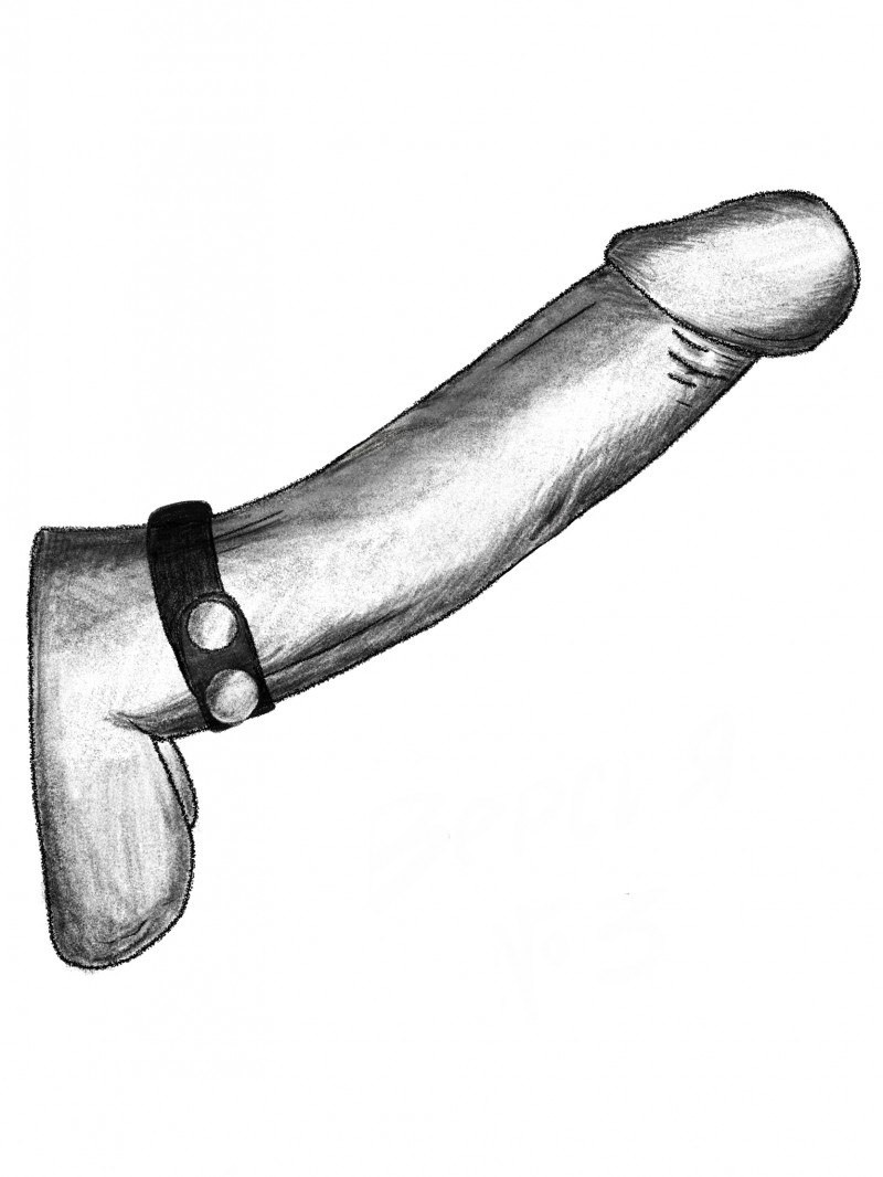 Классический ремень-утяжка  на пенис Джага-Джага, с регулировкой диаметра,  экокожа, черное