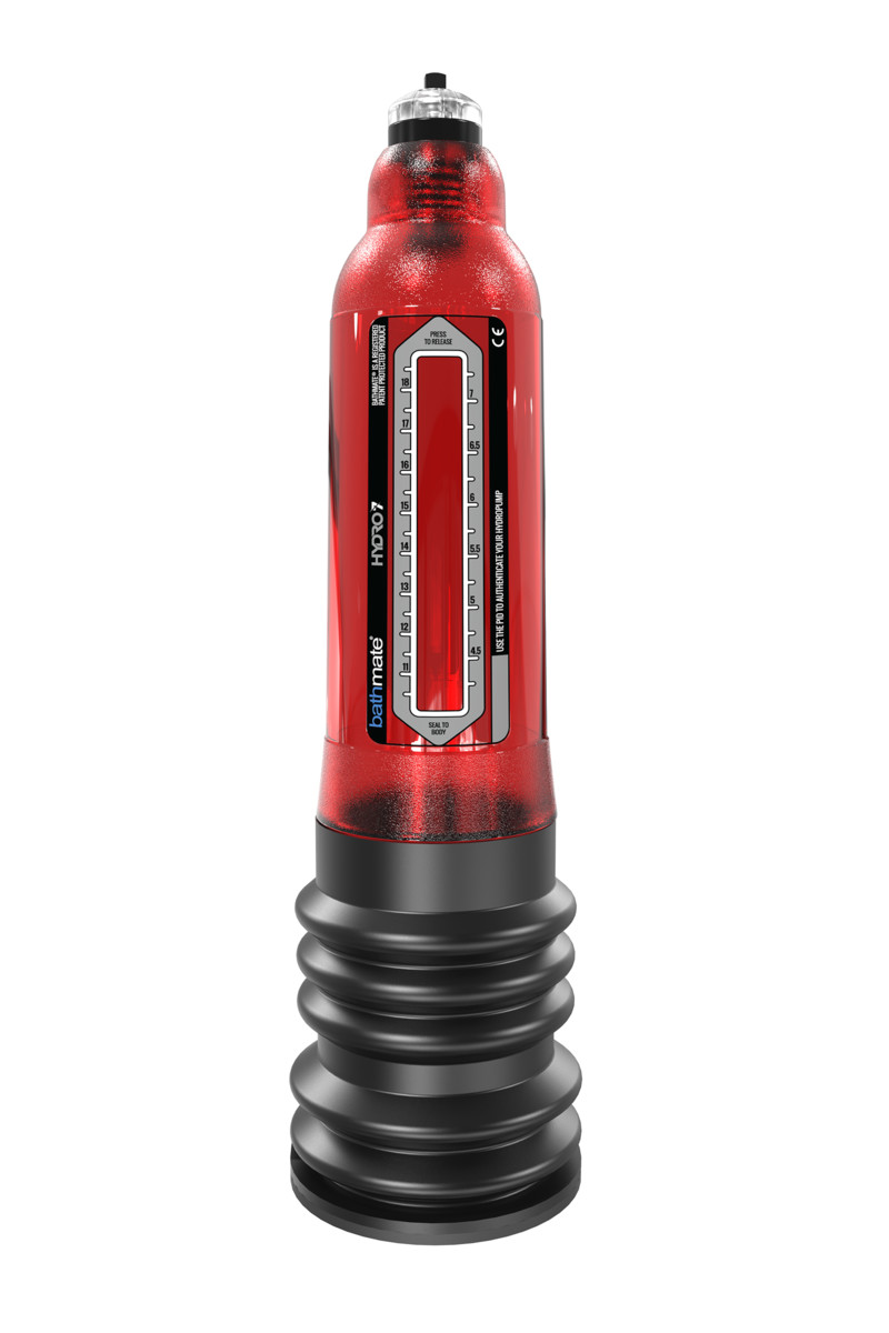 Гидропомпа BATHMATE HYDRO7, красная, АВС-пластик, 29,5(20,94)х6,5 см (аналог HERCULES)