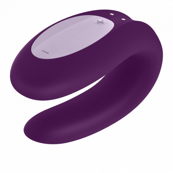 Вибратор для двоих SATISFYER DOUBLE JOY VIOLET + приложение, 10 режимов, силикон, фиолетовый, 9,1 х 4,2 х 5,7см