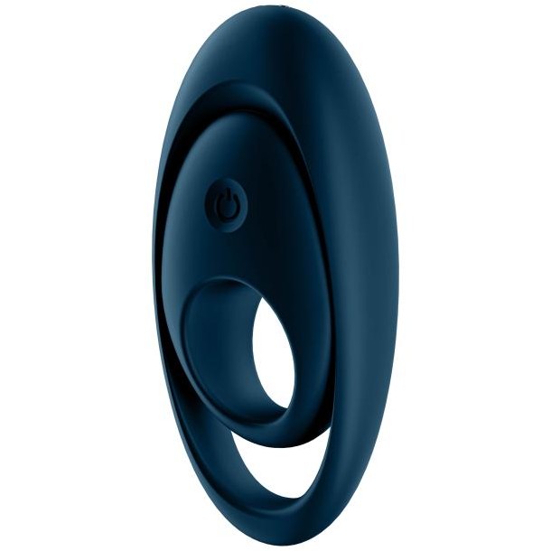 Двойное эрекционное кольцо GLORIOUS DUO от Satisfyer, перезаряжаемое, 12 режимов, силикон, темно-синее 