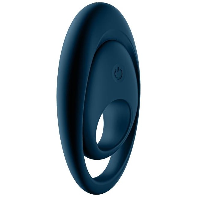 Двойное эрекционное кольцо GLORIOUS DUO от Satisfyer, перезаряжаемое, 12 режимов, силикон, темно-синее 
