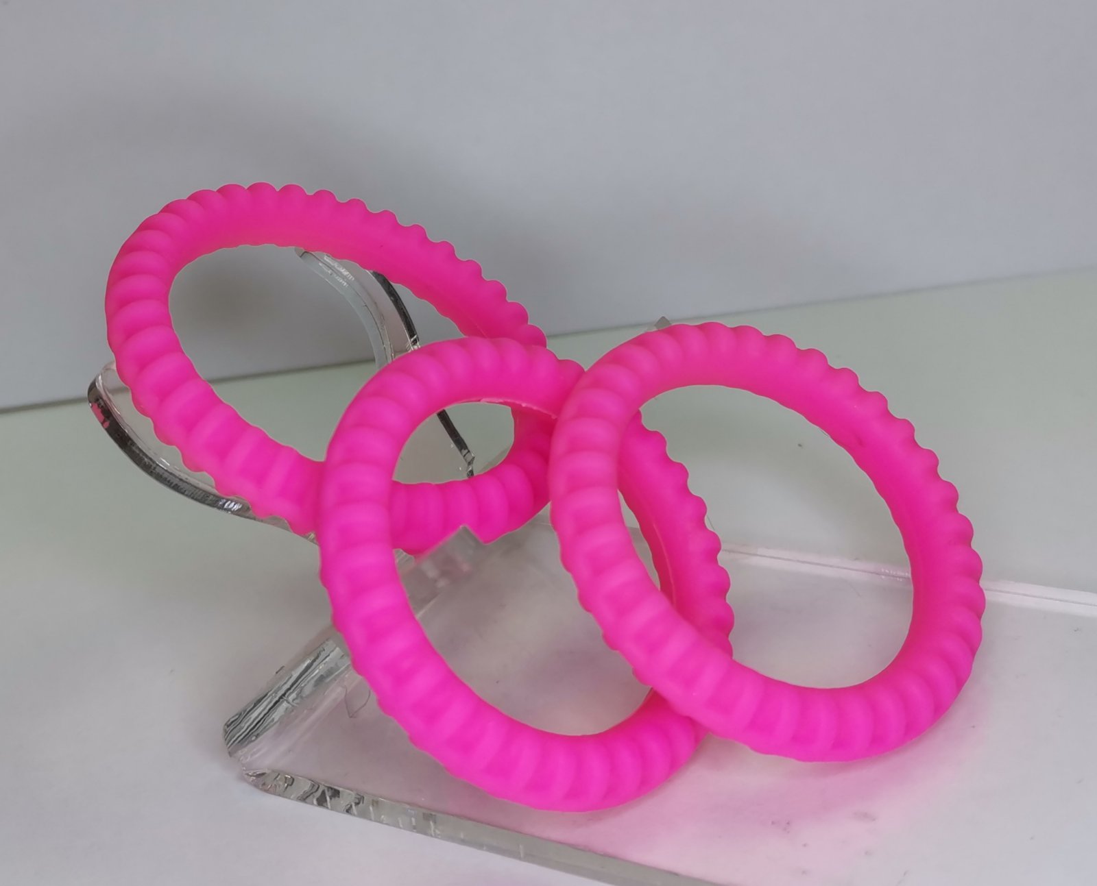 Нвбор: три эрекционных кольца, силикон, розовые