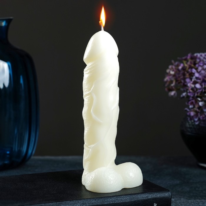 	Фигурная свеча ФАВОРИТ, ручная работа, молочная, 16 см