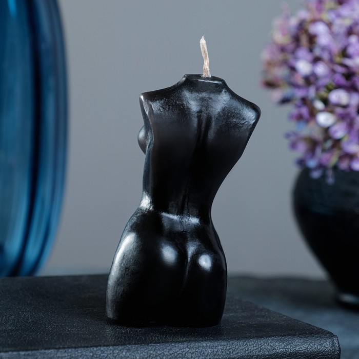Фигурная свеча ЖЕНСКОЕ ТЕЛО, черная, 9 см