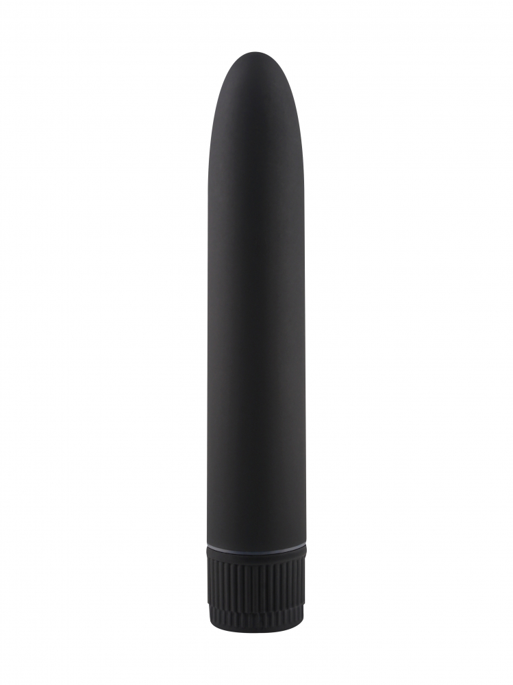 	Мультискоростной матовый вибратор, АВС-пластик, цвет - черный, 14х2,5 см