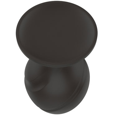 Анальная пробка из силикона с рельефом в виде спирали, цвет черный, размер М, 7,2 х 3,5 см