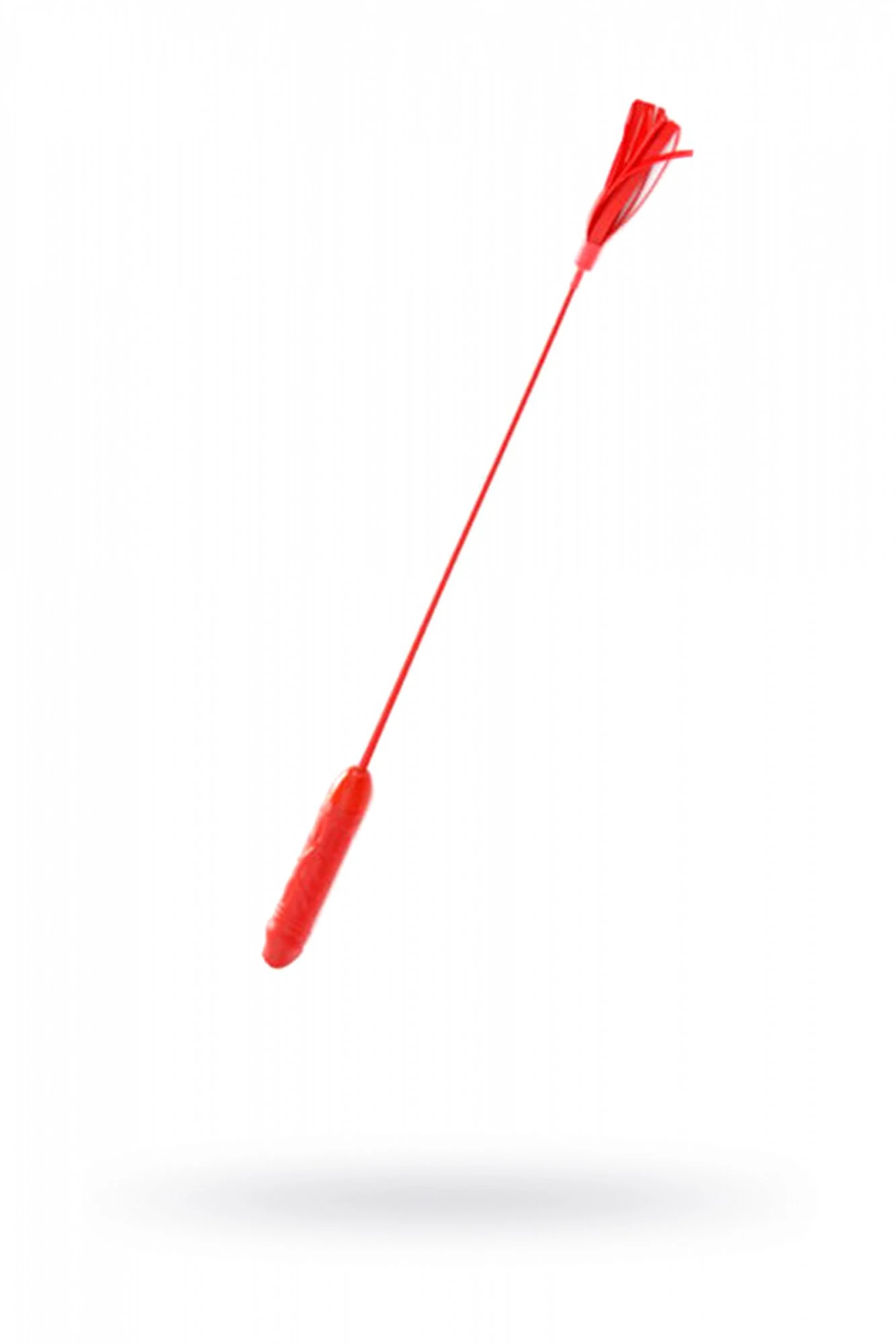 Стек с кисточками на конце, ручка-фаллос, латекс, красный, 62 см