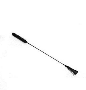 Стек с кисточками на конце, ручка-фаллос, латекс, черный, 62 см