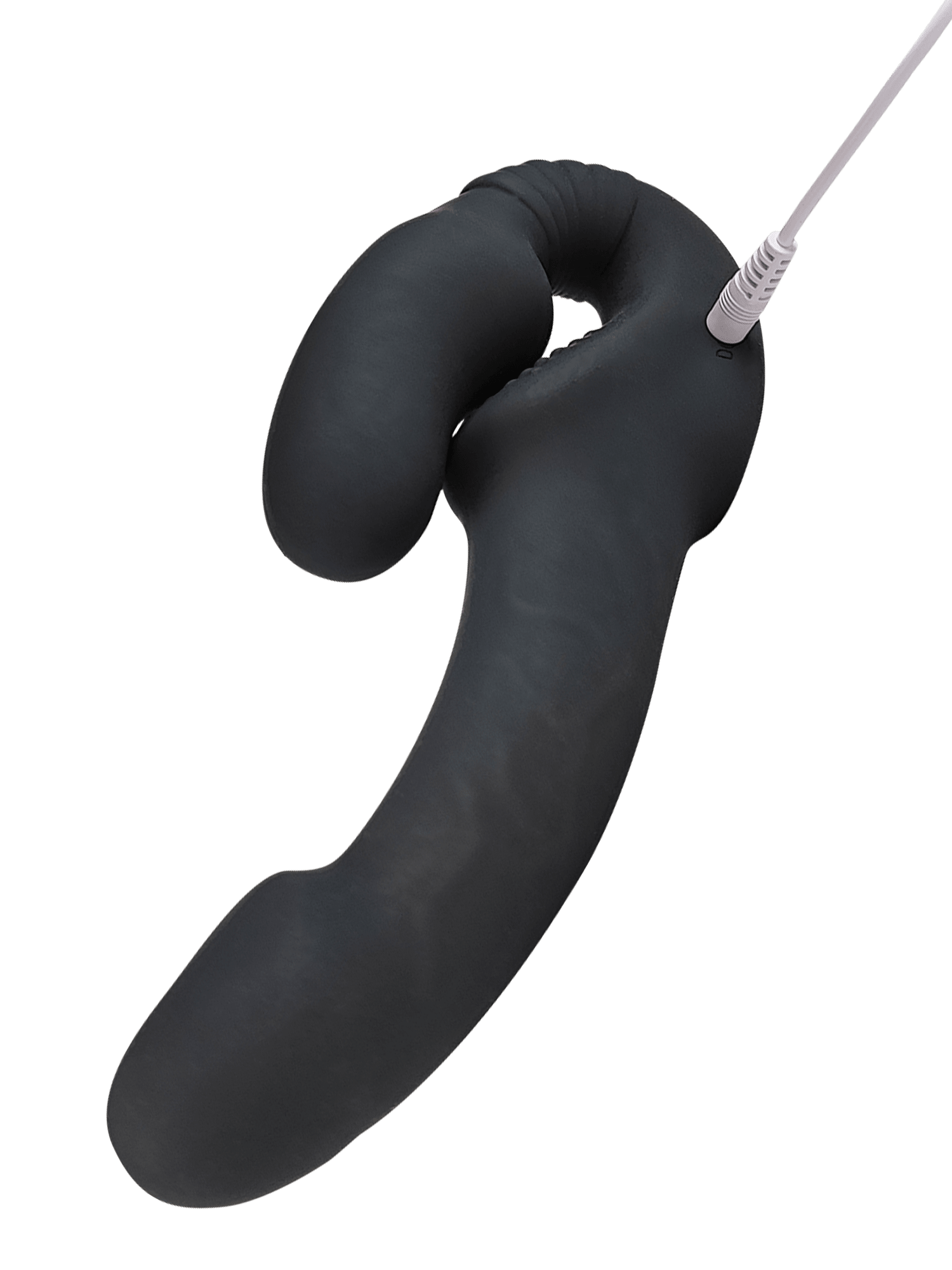 Страпон безремневой гибкий, пульт ДУ, 3 мотора, 10 режимов, жидкий силикон, черный, 15х3,5 см; 8х3,5 см