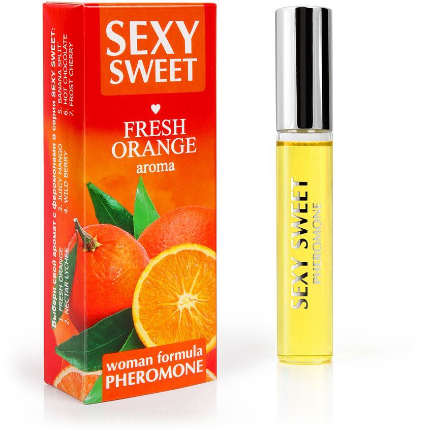 Парфюмированное средство для тела SEXY SWEET FRESH ORANGE с феромонами, ароматом апельсина, 10 мл  