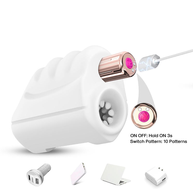 Мастурбатор   MASTIC с вибрацией, сквозным отверстием, 9 режимов вибрации, силикон, белый, 11,7х7,6 см