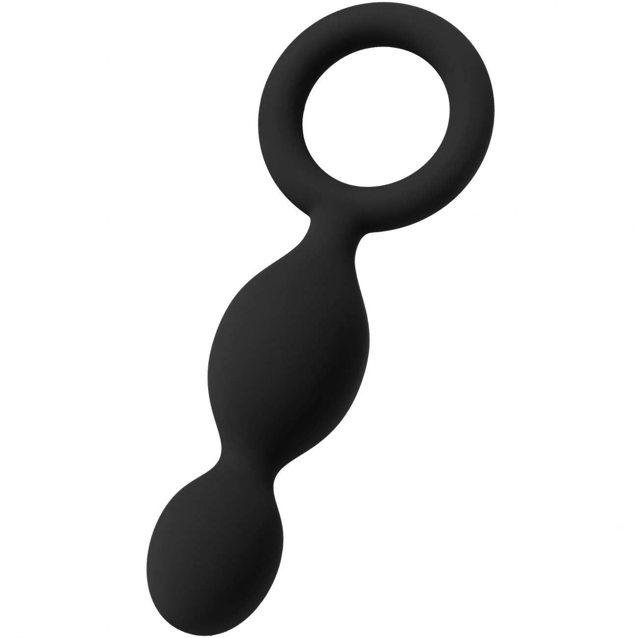 Анальный стимулятор SATISFYER из двух звеньев, силикон, черный,  длина 13,5 см,  диаметр 1,4 - 2,8 см