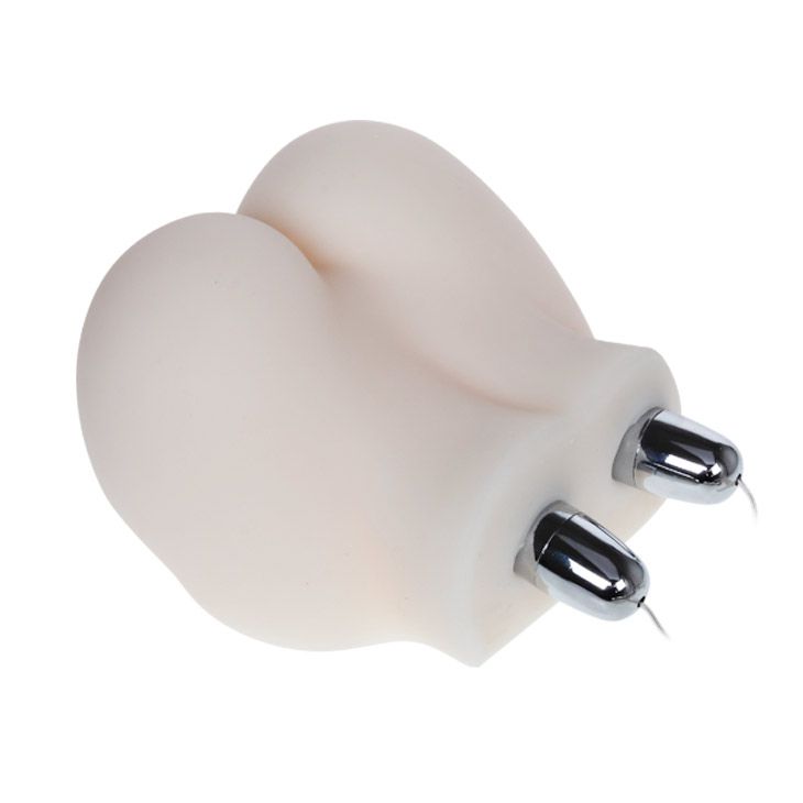 Мастурбатор CrazyBull Vagina and Ass с вибрацией (два виброяичка), голосом, выносной пульт, силикон, 16х15х 9 см