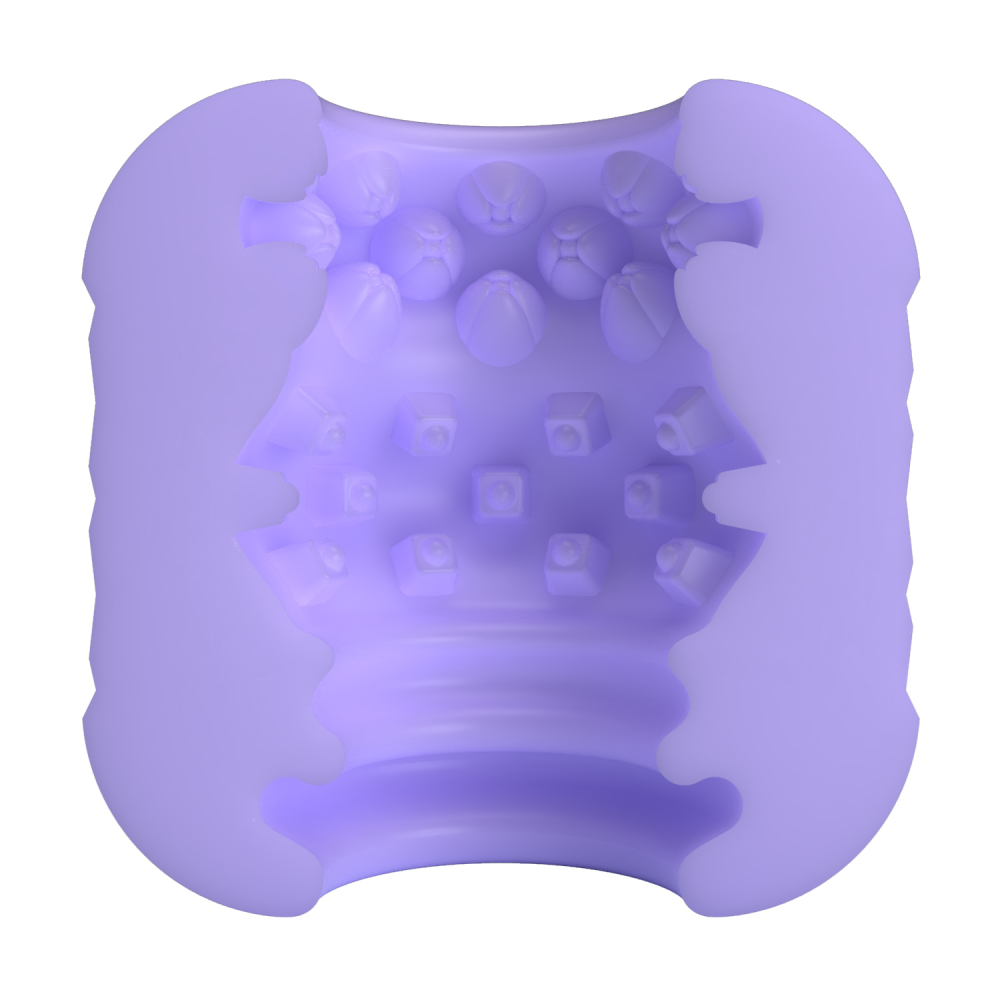 Компактный маструбатор CARY с тестурированным каналом, силикон, сиреневый, 6х6 см