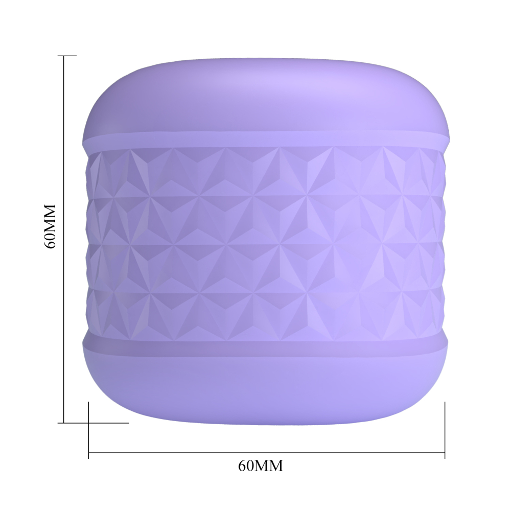 Компактный маструбатор CARY с тестурированным каналом, силикон, сиреневый, 6х6 см