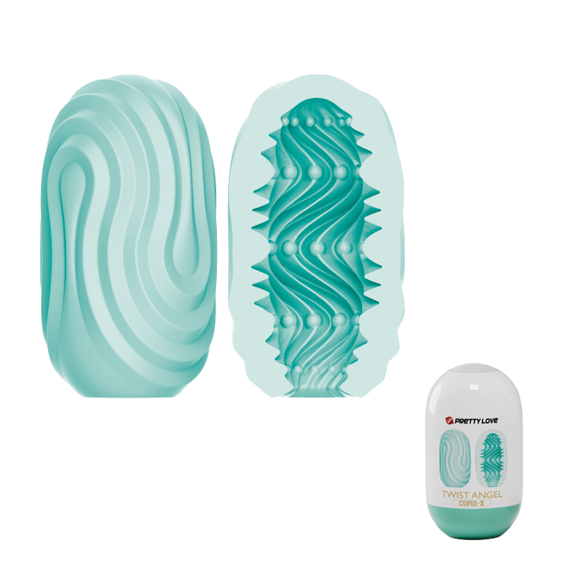 Мастурбатор-яйцо CUPID X TWIST ANGEL рельефный туннель, силикон, салатовый, 10х5,6 см Мастурбатор-яйцо CUPID X TWIST ANGEL рельефный туннель, силикон, салатовый, 10х5,6 см
