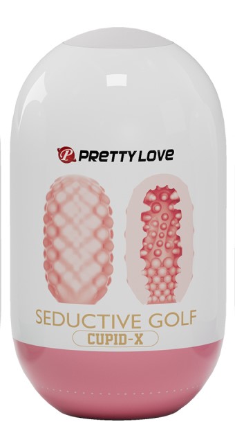 Мастурбатор-яйцо CUPID X SEDUCTIVE GOLF, рельефный туннель, силикон, розовый, 10х5,6 см