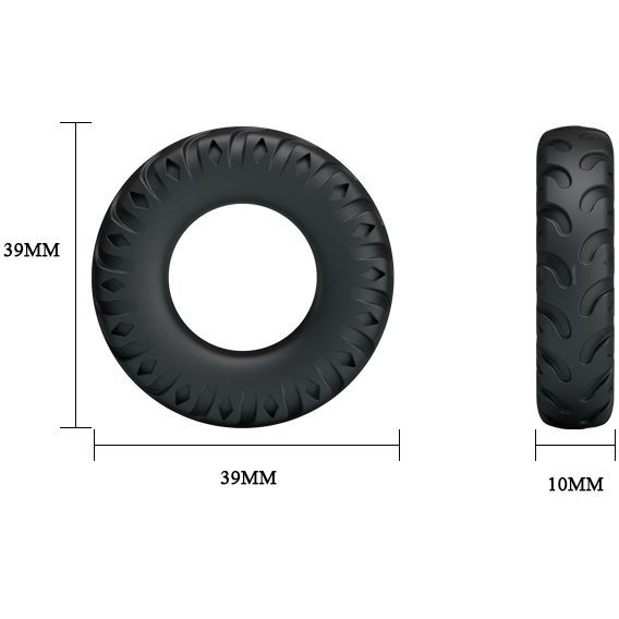 Набор эрекционных колец, ТПР, цвет черный, внешний диаметр колец - 3,6 см, 3,9 см и 4,3 см