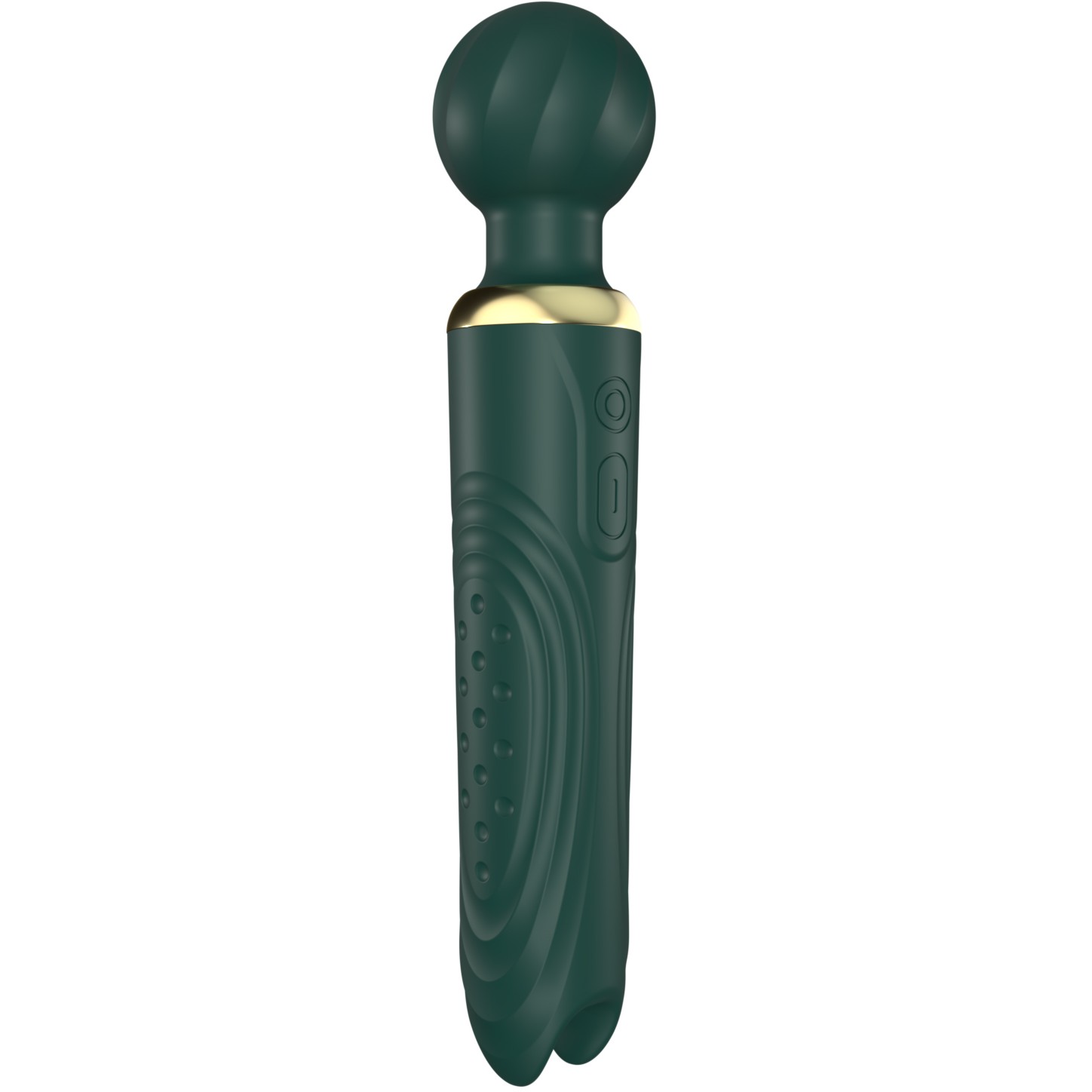 Двусторонний вибратор-микрофон, 10 режимов с каждой стороны, силикон, цвет зеленый, 22х4,5 см