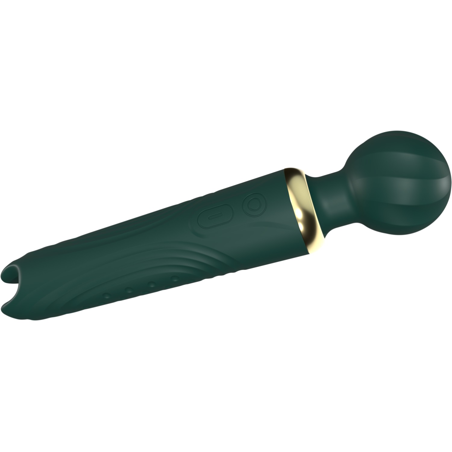 Двусторонний вибратор-микрофон, 10 режимов с каждой стороны, силикон, цвет зеленый, 22х4,5 см