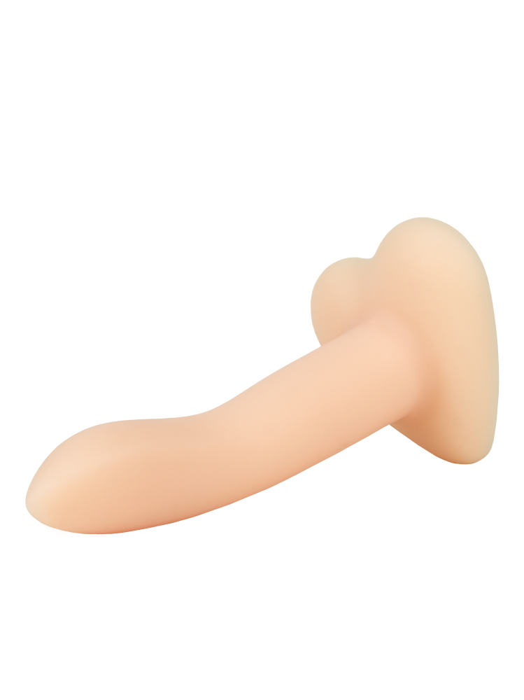 Нереалистичный компактный дилдо EMOTIONAL FLESH присоска-сердце, силикон, телесный, 13(12)х2,9 см