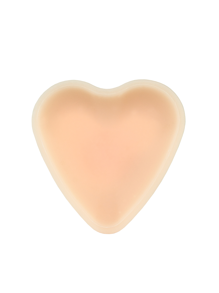 Нереалистичный компактный дилдо EMOTIONAL FLESH присоска-сердце, силикон, телесный, 13(12)х2,9 см