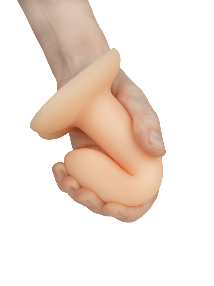 Нереалистичный компактный дилдо EMOTIONAL FLESH присоска-сердце, силикон, телесный, 13(12)х2,9 см